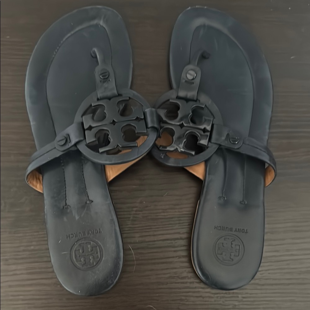 Tory Burch Miller leather sandals in Navy